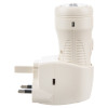 Side view of cream coloured 3 in 1 led emergency torch night light showing plug and torch body details