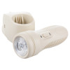 3 in 1 led emergency torch night light in cream with switch on the side and a separate cradle front