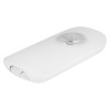 auraglow night light and emergency torch shown at an angled view with a round light button on top and curved edges