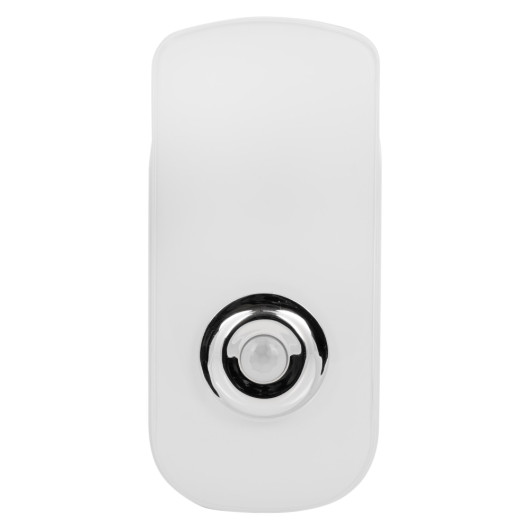 Front view of the auraglow night light and emergency torch showing a white rectangular body with a round sensor near the bottom