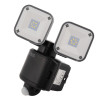auraglow cyrus hybrid twin led security light shown from an angled view with two light panels and motion sensor visible