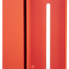 Close-up of a fitting point on a tempus temporary fire door showing detailed red surface and vertical slot
