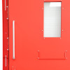 handle on a red tempus temporary fire door