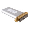 angled view of perko powermatic r100 concealed fire door closer in brass and silver metal parts