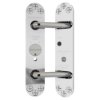 Front view of the perko powermatic chrome showing two chrome plates connected by metal bars and screws visible