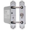 angled view of perko powermatic r100 concealed door closer showing metal body and adjustment controls