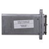 Front view of perko powermatic r100 concealed fire door closer in satin chrome showing the main body with a label