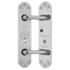 perko powermatic satin chrome shown from the front with two horizontal metal levers and labelled controls