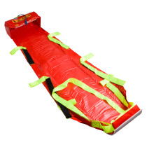spectrum healthcare albacmat flexible evacuation stretcher standard unrolled with red body and yellow straps visible