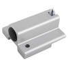 selectrite mk2 fire door coordinator in silver metal with black rubber end and adjusting screw viewed at an angle