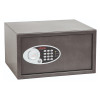 Front view of the phoenix vela 0803 electronic lock showing keypad and knob on a dark grey safe unit