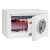 phoenix fortress 1181 electronic lock showing a door opening with bolts visible and items inside the safe