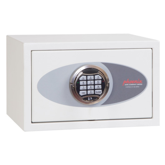 Front view of the phoenix fortress 1181 electronic lock showing keypad and lock panel on a white background