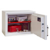 phoenix fortress 1182 key lock with door open showing contents including watch passport camera and cash