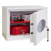 phoenix fortress 1182 key lock shown with the door open revealing contents inside the safe