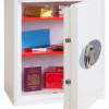 open door on phoenix fortress 1183 electronic lock showing inside with passport and other items