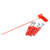 Red fixings including screws and wall plugs for sti flush mounted call point cover with sounder green