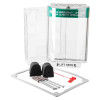 sti access control cover surface mounted universal stopper standard showing clear plastic cover, mounting plate, screws and black rubber stoppers