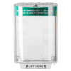 Front view of sti access control cover surface mounted universal stopper standard with clear protective casing and green label