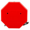 Red octagonal St6255 Mini Theft Stopper Back showing screw holes and part of the attached black cord