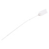 White St6255 Mini Theft Stopper Tamper Seal with a long, thin tail and a rectangular locking head against a white background