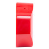 Side view of a red exit door alarm with transmitter showing its slim profile and smooth surface