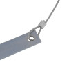 Close-up of the sti key box medium slim showing a metal hammer attached with a steel wire rope