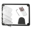 Parts including clear polycarbonate protective cover, screws, wall plugs, and a hex key for the sti polycarbonate protective deep cover flush mounted panels 103mm key lock