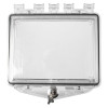 sti polycarbonate protective deep cover flush mounted panel shown from the front with a 103mm key lock