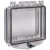 Clear angled St7511C Sti 7511C polycarbonate protective cover with thumb lock on white background