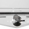 Closeup of sti polycarbonate protective shallow cover showing 57mm thumb lock and clear panel details