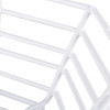 Closeup of a white vandal cage 210m 70mm smoke fire co2 detector showing details of the metal bars