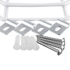 vandal cage 210m 70mm smoke fire co2 detectors showing screws, wall plugs, and metal mounting brackets