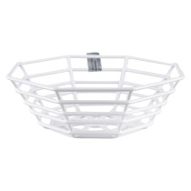 White vandal cage 210m 70mm smoke fire co2 detectors shown from the front with a hexagonal wireframe design