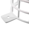 Closeup of a fixing point on a 95x90mm vandal cage showing the metal bracket with a hole for mounting