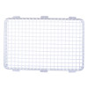Front view of the sti vandal cage 550mm showing a rectangular white metal grid structure