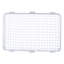 Front view of the sti vandal cage 550mm showing a rectangular white metal grid structure