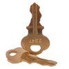 angled close up of two exit stopper replacement keys with numbers engraved on the heads