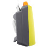 Side view of zoll aed 3 defibrillator full automatic showing its grey and yellow casing with orange handle