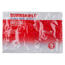 burnshield dressing 600 400 front view showing the product packaging with red and white design