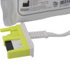 Close up of the connector on zoll aed plus cprd padz defibrillator pads with part of the packaging visible