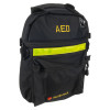 defibtech lifeline aed auto defibrillator soft carry case in black with yellow strip shown at an angled view