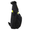 Side view of the defibtech lifeline aed auto defibrillator soft carry case in black with a zip and reflective strip