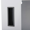 Closeup of the handle on the defibtech lifeline aed automatic defibrillator wall cabinet