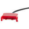 Close-up of the red connector cable of the defibtech lifeline aed paediatric training pads