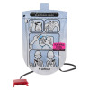 defibtech lifeline paediatric training pads showing front of packaging with illustrated instructions and cable attached