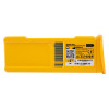 Front view of the defibtech lifeline aed auto standard battery showing label and connection points