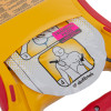 Closeup of training pads on the defibtech lifeline aed trainer unit showing placement instructions