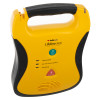 defibtech lifeline semi automatic defibrillator with 5 year battery shown at an angled view with handle and buttons visible