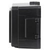 Side view of the black philips heartstart fr3 battery showing its shape and latch details